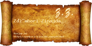 Zámbori Zinajda névjegykártya